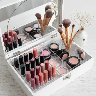 Innovative organization solutions for small space vanity tables to maximize storage and efficiency